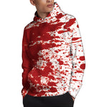 Red Blood Stains Print Pullover Hoodie