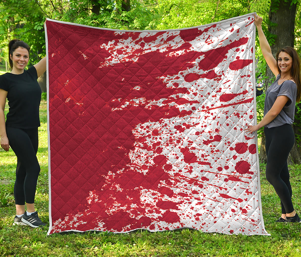 Red Blood Stains Print Quilt