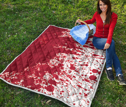 Red Blood Stains Print Quilt