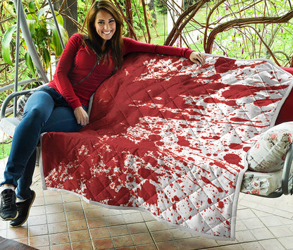 Red Blood Stains Print Quilt