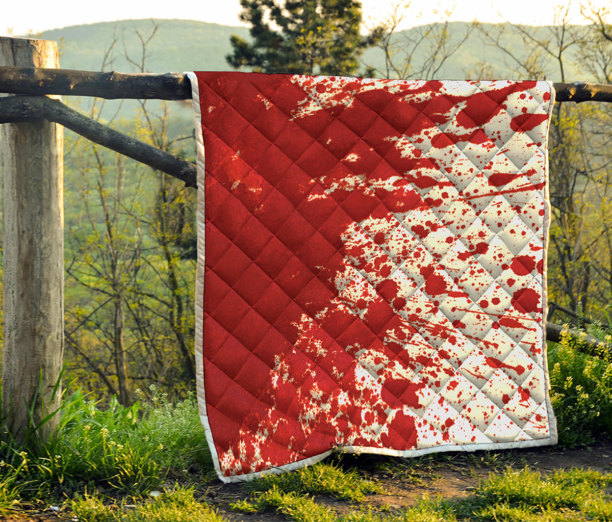 Red Blood Stains Print Quilt