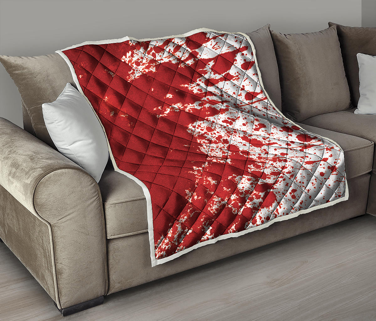 Red Blood Stains Print Quilt