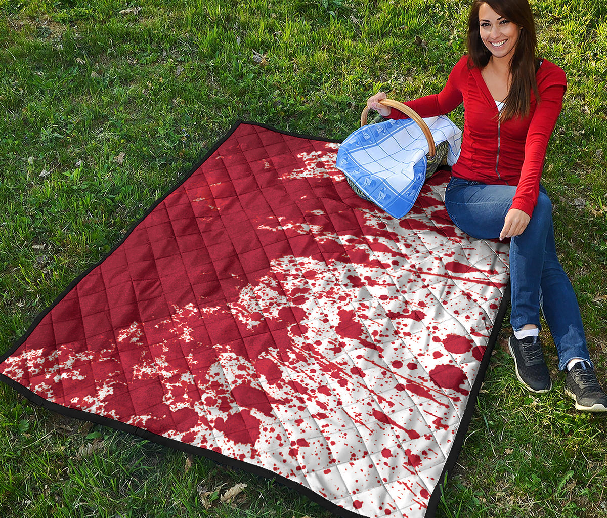 Red Blood Stains Print Quilt