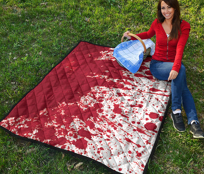 Red Blood Stains Print Quilt