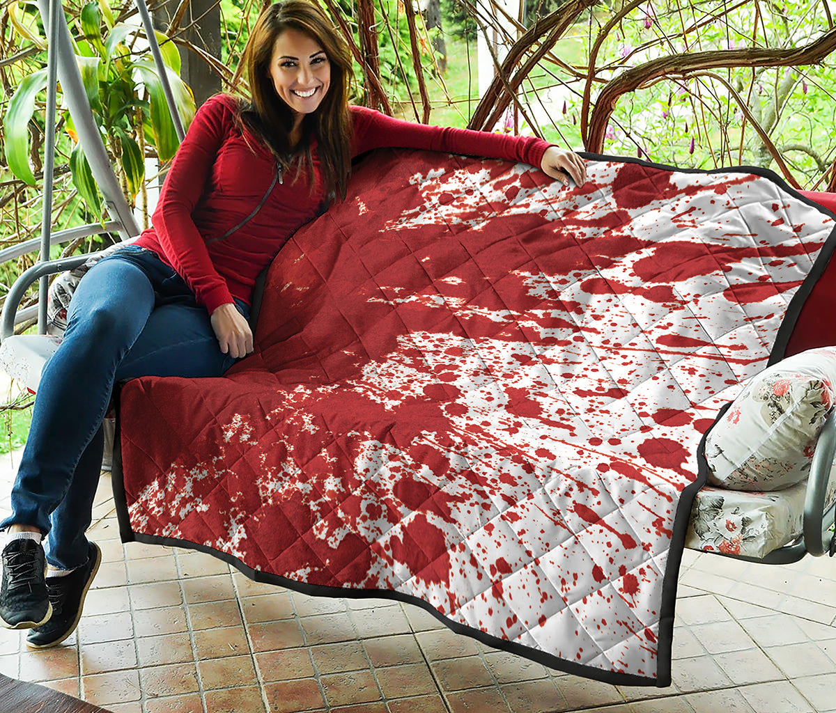 Red Blood Stains Print Quilt