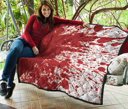 Red Blood Stains Print Quilt