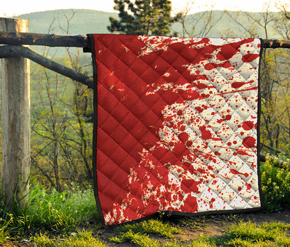 Red Blood Stains Print Quilt