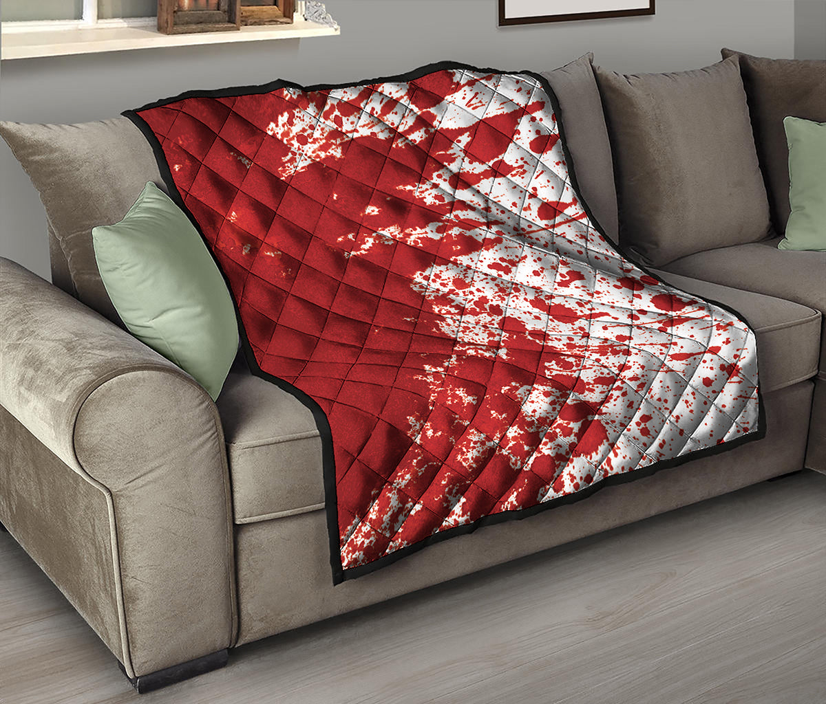 Red Blood Stains Print Quilt