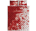 Red Blood Stains Print Quilt Bed Set