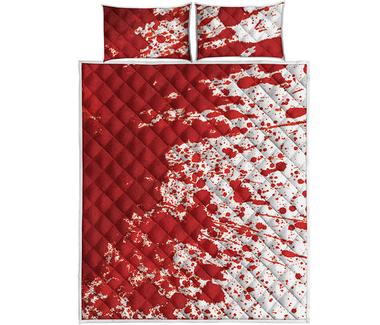 Red Blood Stains Print Quilt Bed Set