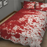 Red Blood Stains Print Quilt Bed Set