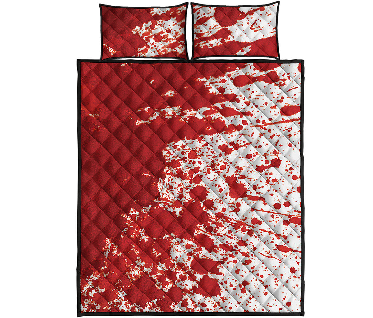 Red Blood Stains Print Quilt Bed Set