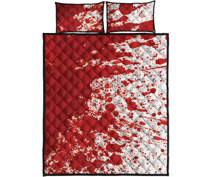 Red Blood Stains Print Quilt Bed Set