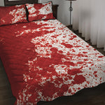 Red Blood Stains Print Quilt Bed Set