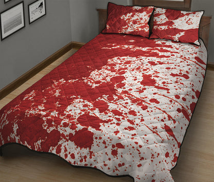 Red Blood Stains Print Quilt Bed Set