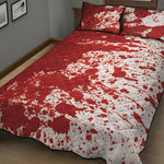 Red Blood Stains Print Quilt Bed Set