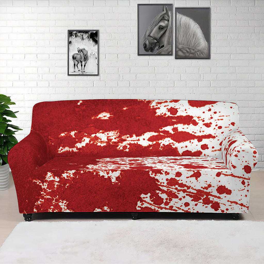 Red Blood Stains Print Sofa Cover