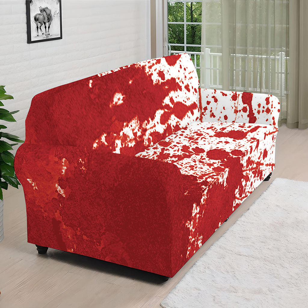Red Blood Stains Print Sofa Cover