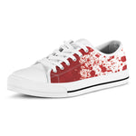 Red Blood Stains Print White Low Top Shoes