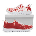 Red Blood Stains Print White Running Shoes