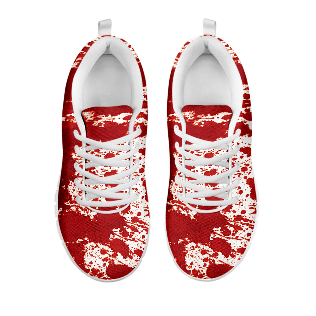 Red Blood Stains Print White Sneakers