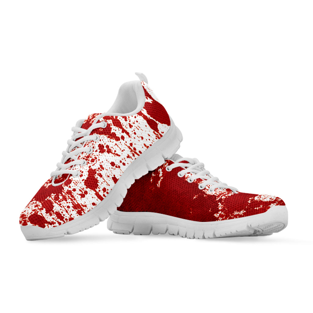 Red Blood Stains Print White Sneakers