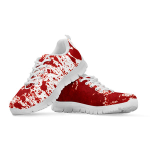 Red Blood Stains Print White Sneakers