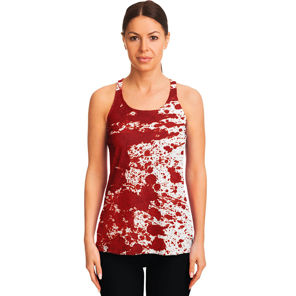 Red Blood Stains Print Women's Racerback Tank Top