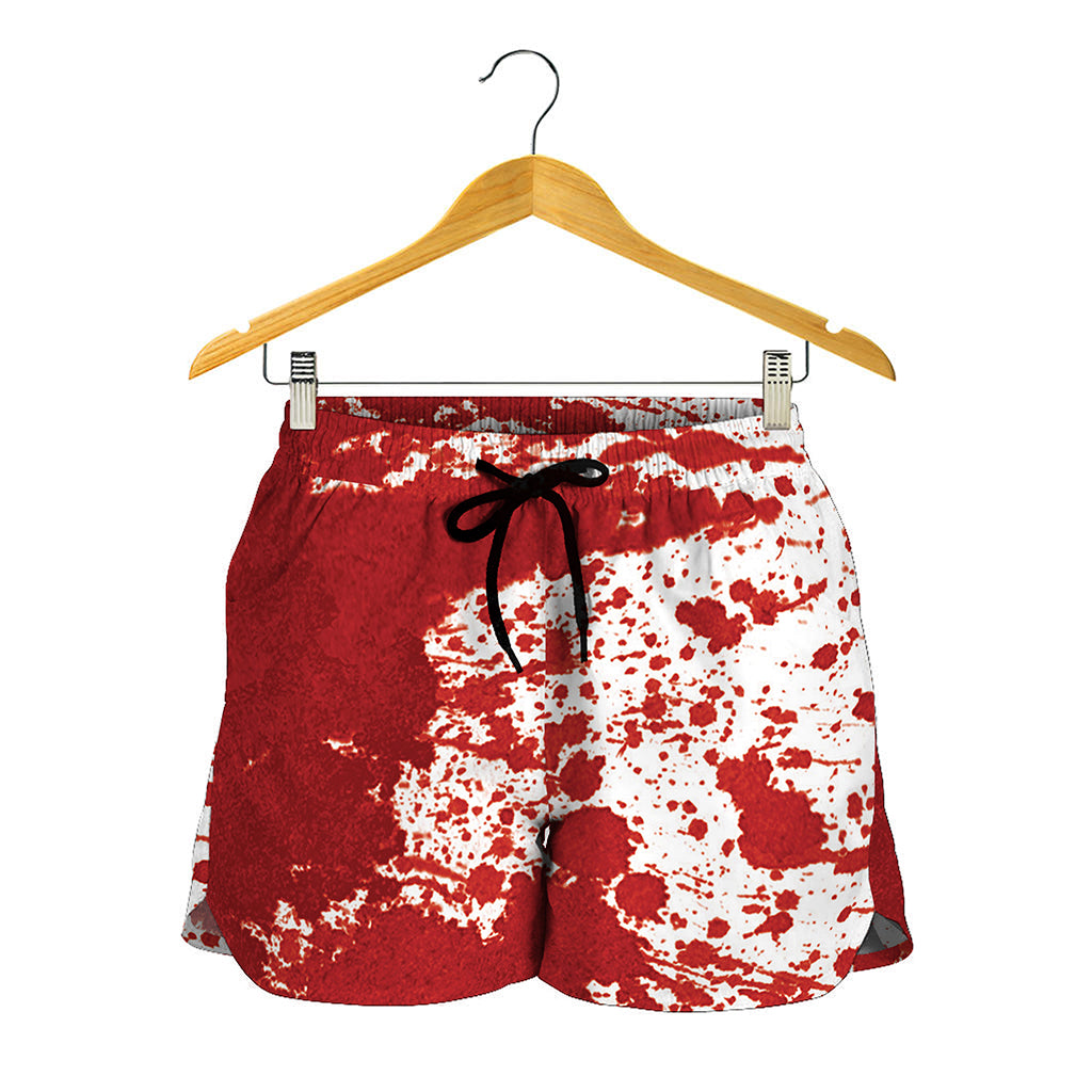 Red Blood Stains Print Women's Shorts