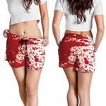 Red Blood Stains Print Women's Shorts