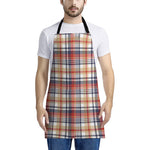 Red Blue And Beige Madras Plaid Print Apron