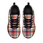 Red Blue And Beige Madras Plaid Print Black Sneakers