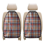 Red Blue And Beige Madras Plaid Print Car Seat Organizers