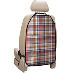 Red Blue And Beige Madras Plaid Print Car Seat Organizers