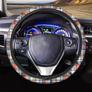 Red Blue And Beige Madras Plaid Print Car Steering Wheel Cover