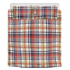 Red Blue And Beige Madras Plaid Print Duvet Cover Bedding Set