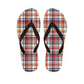 Red Blue And Beige Madras Plaid Print Flip Flops