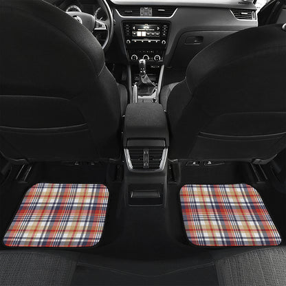 Red Blue And Beige Madras Plaid Print Front and Back Car Floor Mats