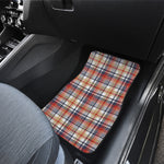 Red Blue And Beige Madras Plaid Print Front and Back Car Floor Mats