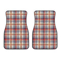 Red Blue And Beige Madras Plaid Print Front Car Floor Mats