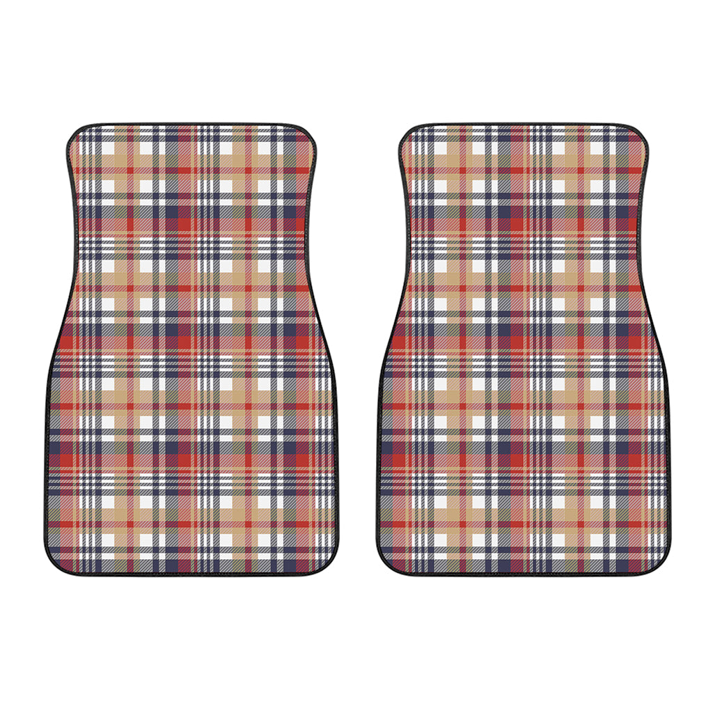 Red Blue And Beige Madras Plaid Print Front Car Floor Mats