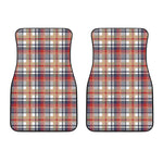 Red Blue And Beige Madras Plaid Print Front Car Floor Mats