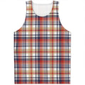 Red Blue And Beige Madras Plaid Print Men's Tank Top