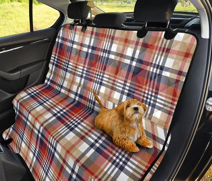 Red Blue And Beige Madras Plaid Print Pet Car Back Seat Cover