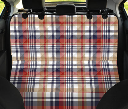 Red Blue And Beige Madras Plaid Print Pet Car Back Seat Cover