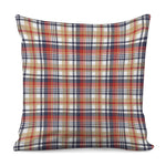 Red Blue And Beige Madras Plaid Print Pillow Cover