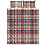Red Blue And Beige Madras Plaid Print Quilt Bed Set