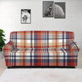 Red Blue And Beige Madras Plaid Print Sofa Cover