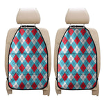 Red Blue And White Argyle Pattern Print Car Seat Organizers
