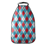 Red Blue And White Argyle Pattern Print Car Seat Organizers